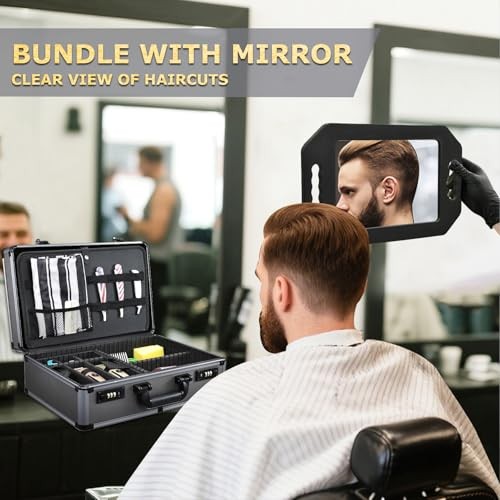 Professional Barber Case with Barber Clipper Tray Organizer, 6 Adjustable