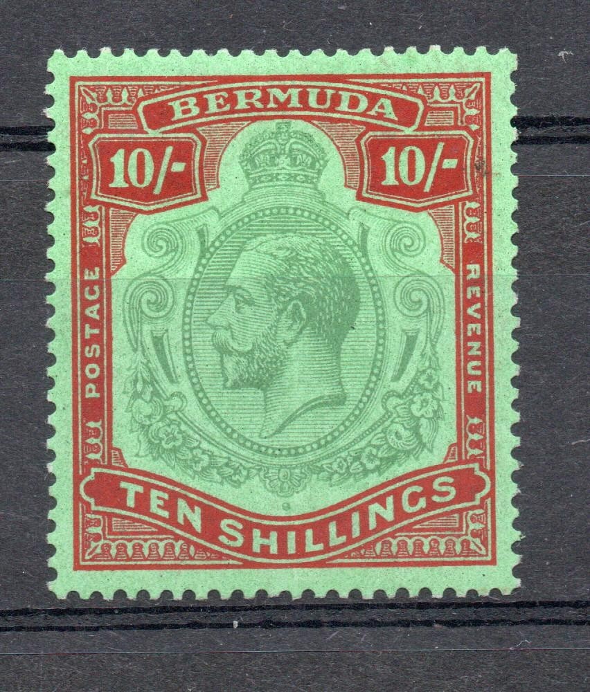 BERMUDA SG 92 GV 1924 10/- FINE M/M