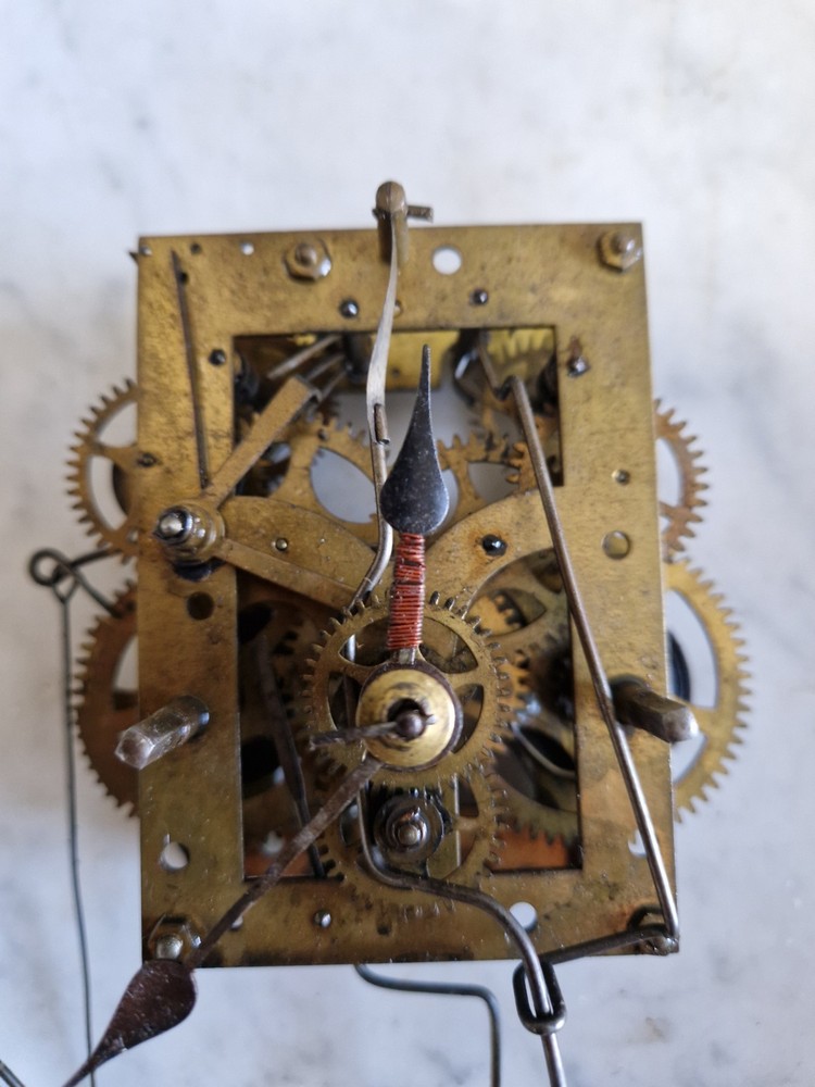 Antique American Clock Movement And Dial Gong Ect