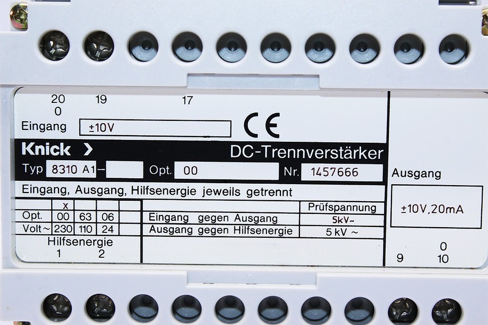 KNICK 8310A1 DC ISOLATION AMPLIFIER