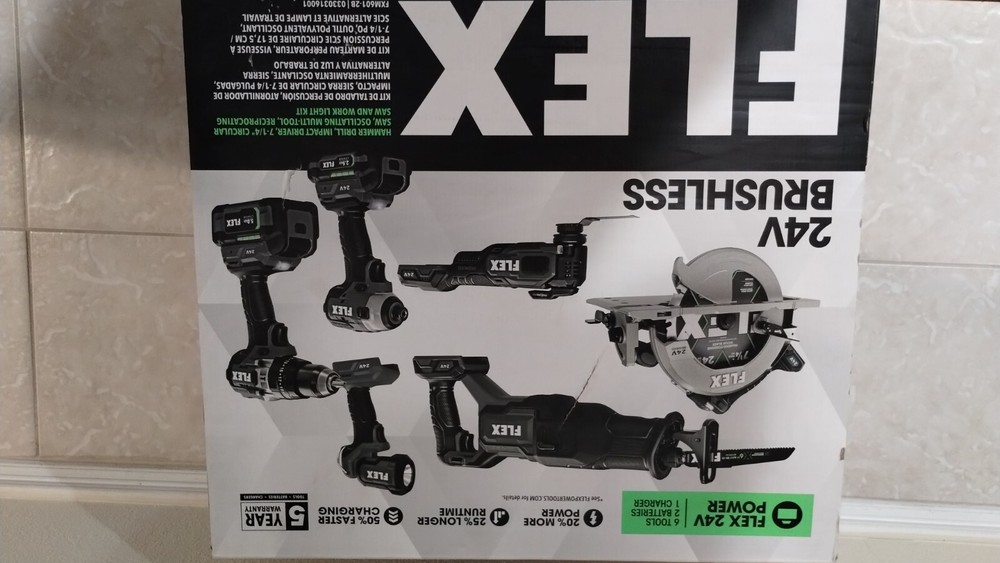 Flex FXM601-2B 24V Cordless Drill/Driver - 6 Piece