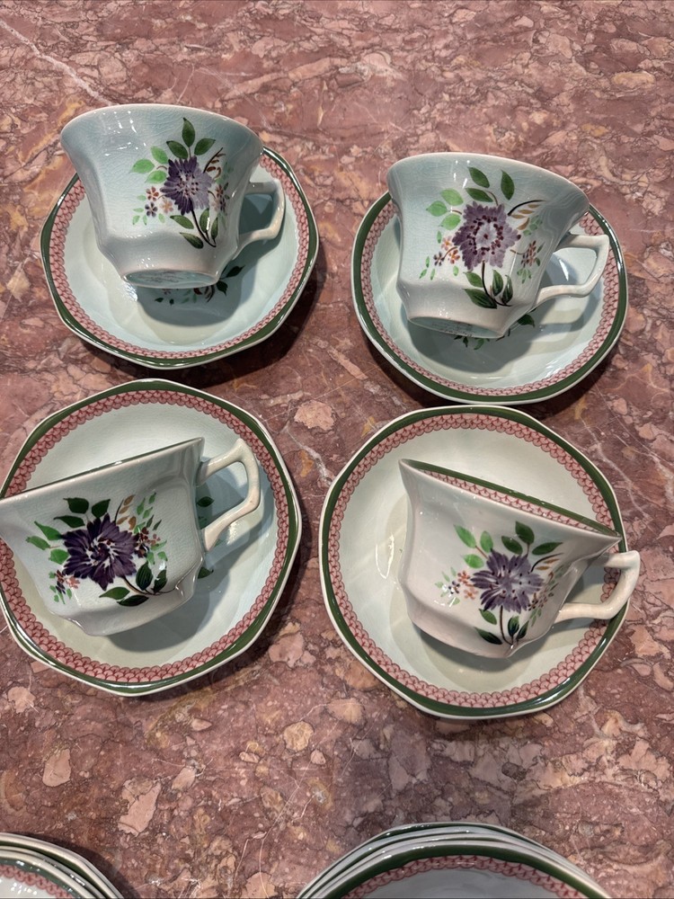 Adams England Calyx Ware Mandalay Pattern Hand Painted Complete 20-pc Set