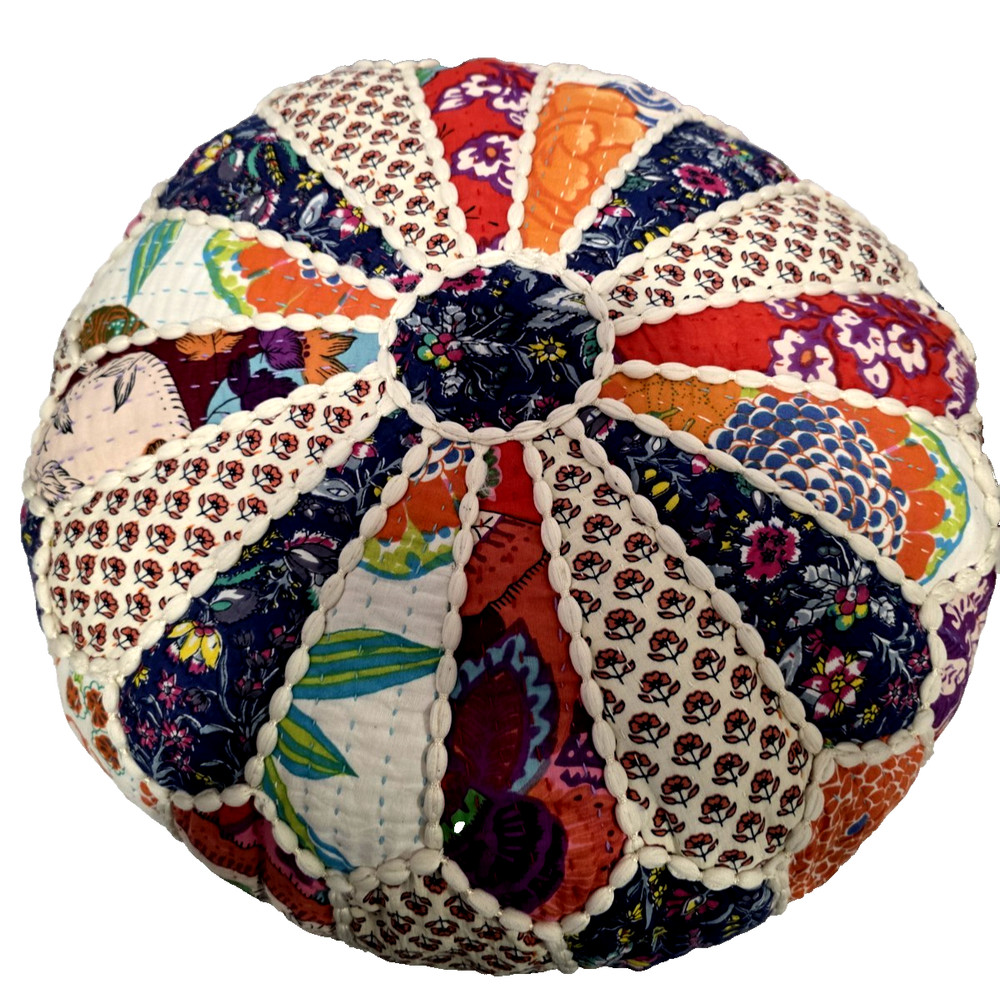 Patchwork Pouffe (Footstool), Approx. 60" Circumferance, Multicolored