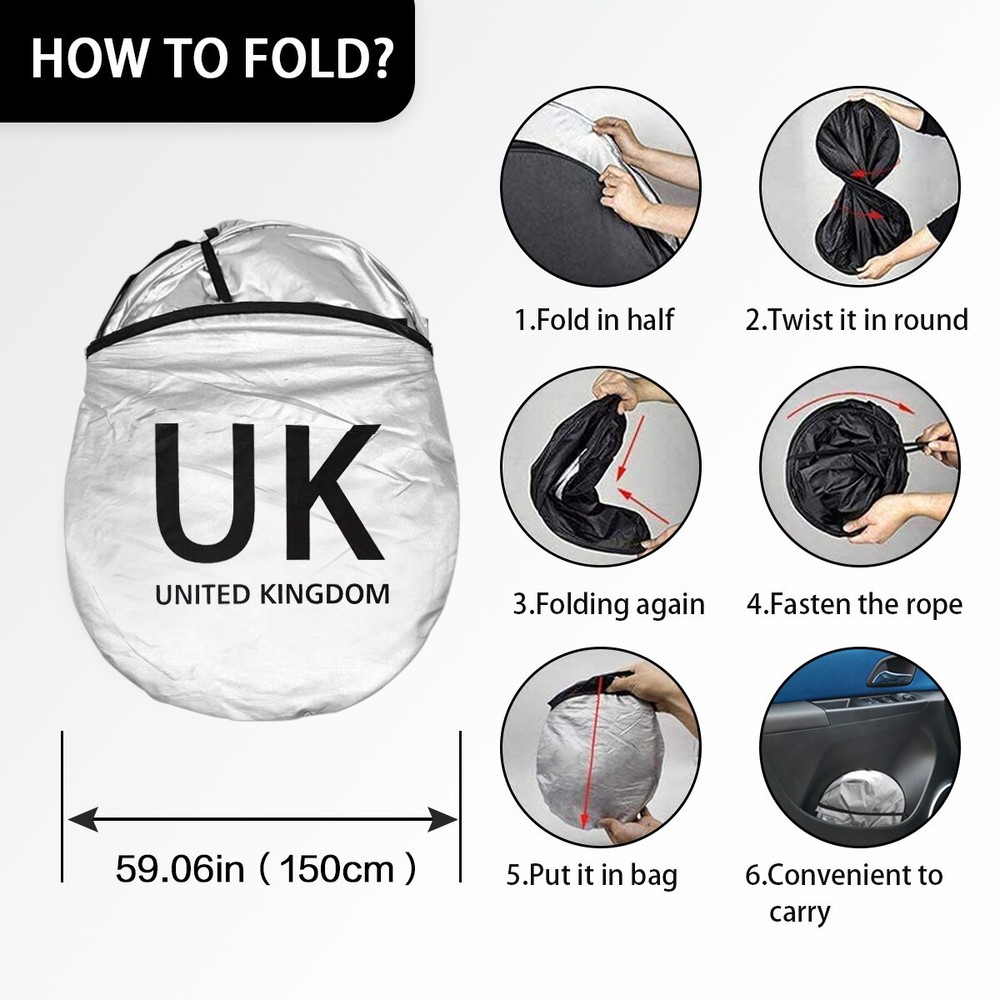 For Mini Cooper S Foldable Car Windshield Sun Shade Union Jack Front Visor cover