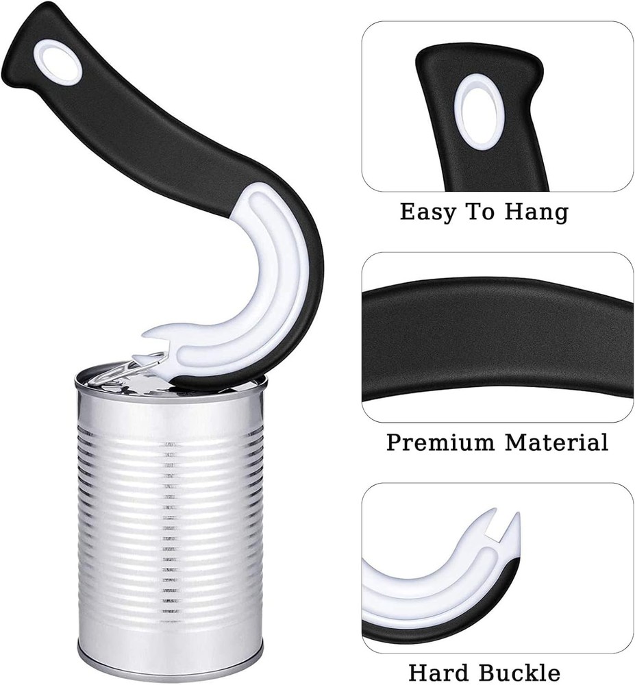 2Pcs Ring Pull Can Opener Ergonomic Tab J Shape Handy Ring Pull Opener
