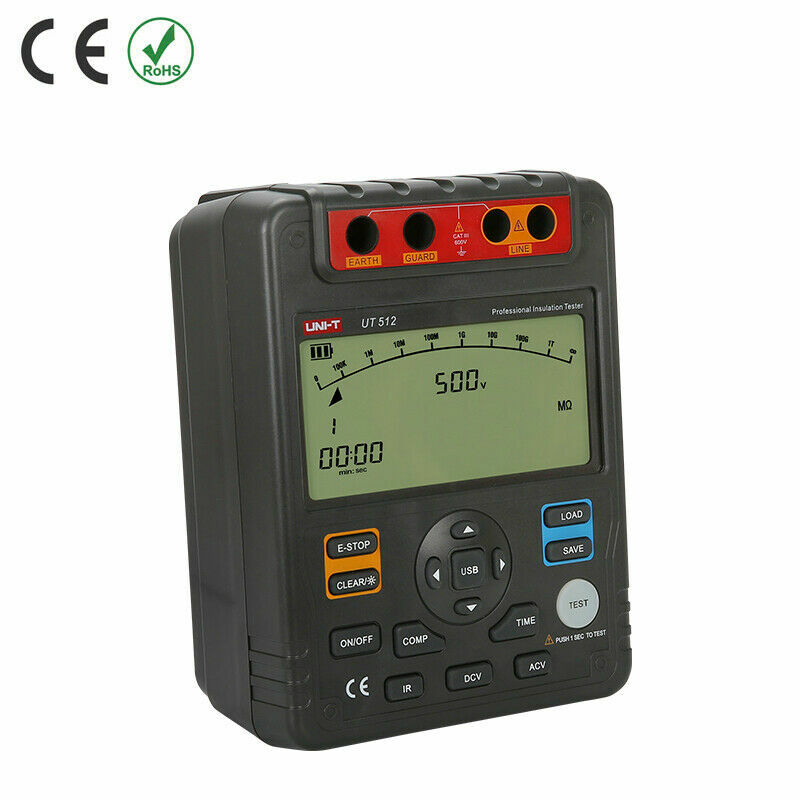 UNI-T UT512 Insulation Resistance Testers Voltmeter Auto Range 2500V 100GΩ