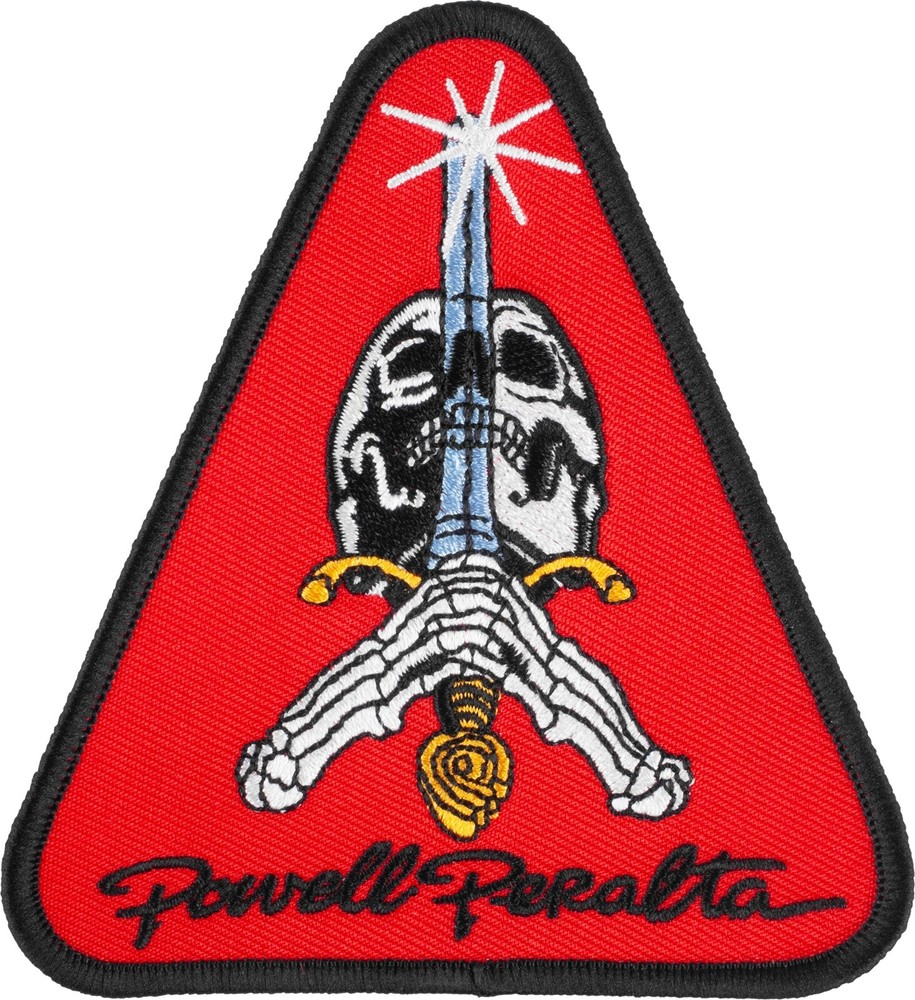 Powell Peralta Skull Sword Red Iron On Jacket Patch Old School Skateboard