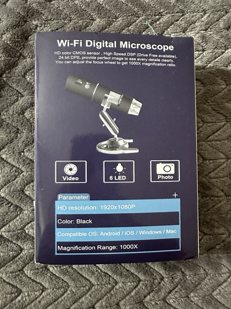 Wireless Digital Microscope, Skybasic 50X-1000X Magnification Wifi Portable