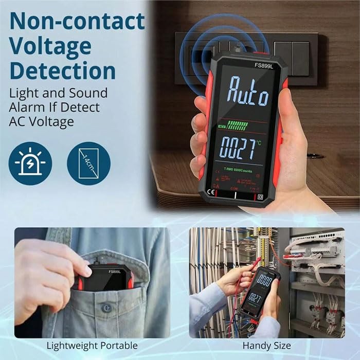 USB Rechargeable Digital Multimeter 6000 Counts Large Color Screen & Backlight