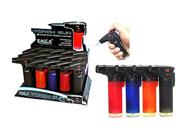 15 Pack Eagle Butane Jet Torch Gun Lighter Windproof Adjustable Flame Refillable