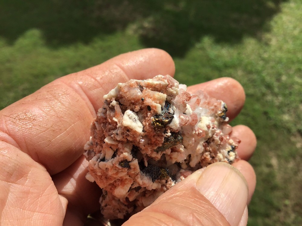 Stunning Chalcopyrite, Dolomite & Pink Quartz