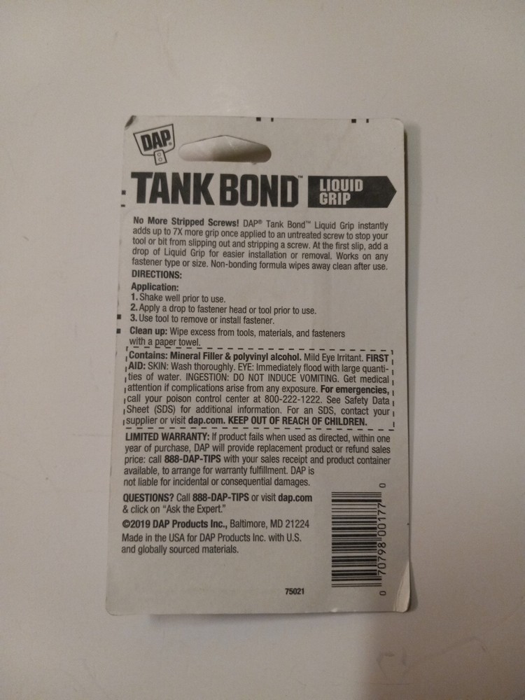Tank Bond, Liquid Grip, 6-ml., 3 Pack SEE DESCRIPTION
