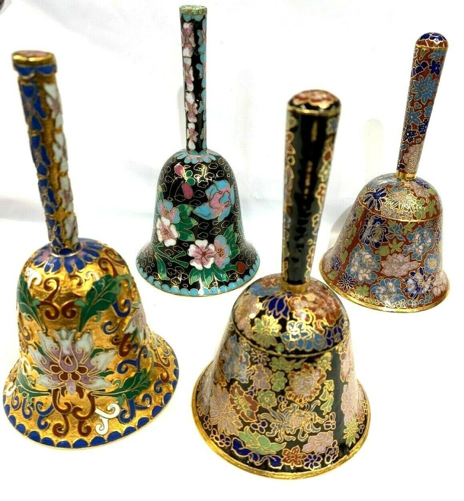 VINTAGE CHINESE CLOISONNE HAND BELL