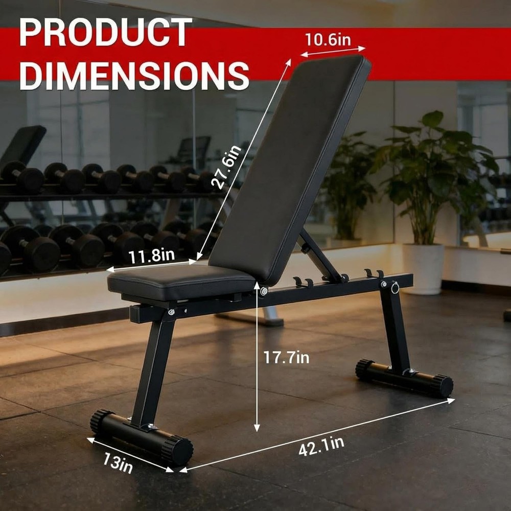 Adjustable Weight Bench Foldable Flat Incline Decline Workout Home Gym Training