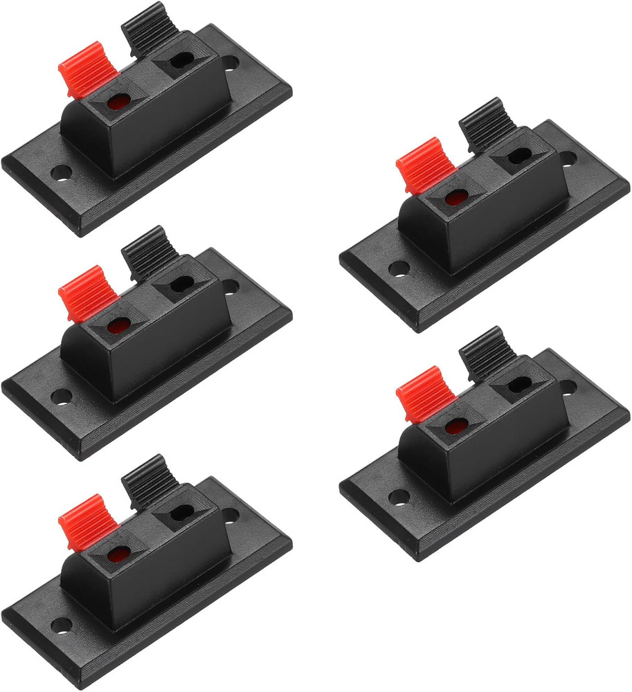 Uxcell 2 Way Spring Terminal Clip Push Release Connector Plate Jack Socket Speak