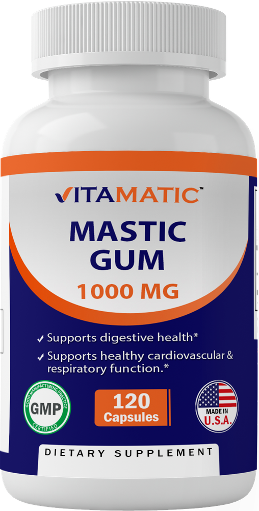 2 Pack - Vitamatic Mastic Gum 1000mg per Serving Support Digestive Func 240 caps