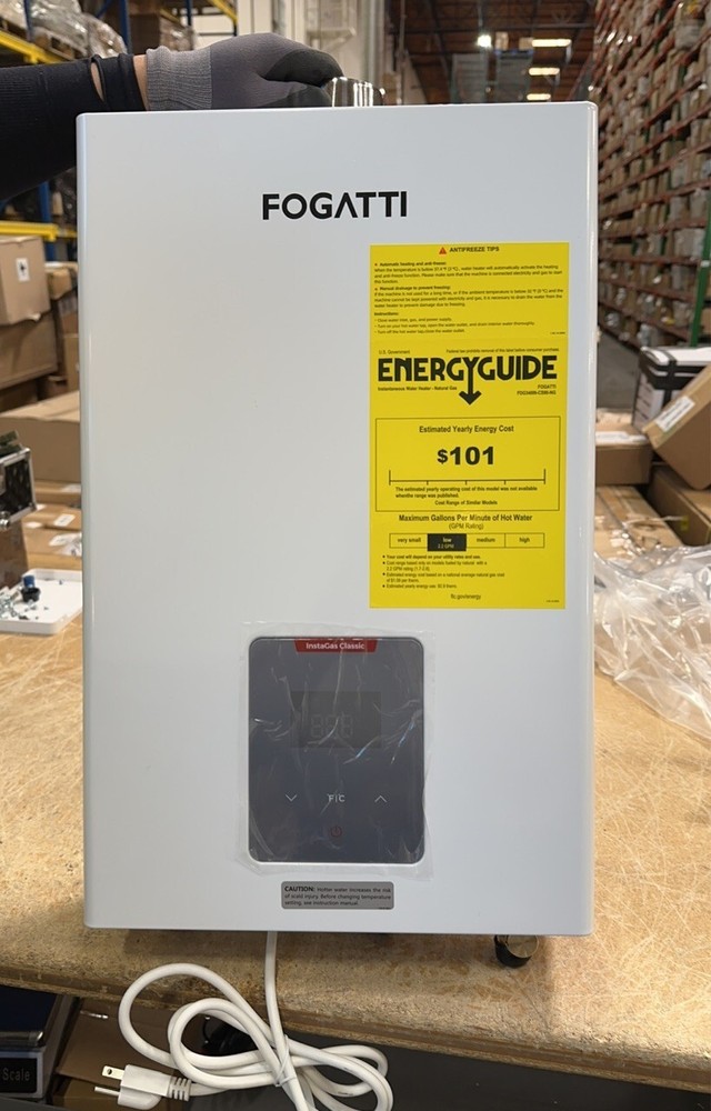 FOGATTI 13L 90,000 BTU Natural Gas Tankless Water Heater 4.0 GPM Instant Hot