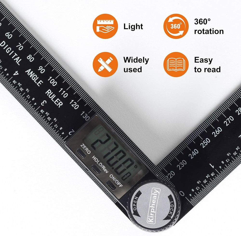Digital Angle Finder Protractor 7" Professional Measuring Tool with Quick Displa