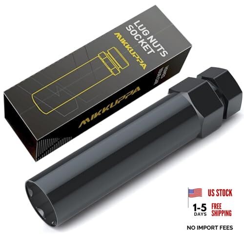 Small Lug Nuts Socket Key, Compatible with 3/4“ (19mm) and 6 Spline Black 1 PC