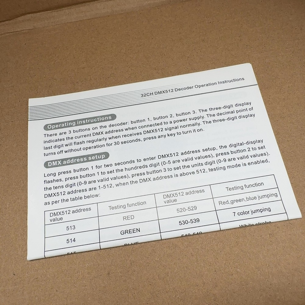 32CH DMX512 RGBW LED Decoder Controller Dimmer DC5-24V 96A 8/16Bit