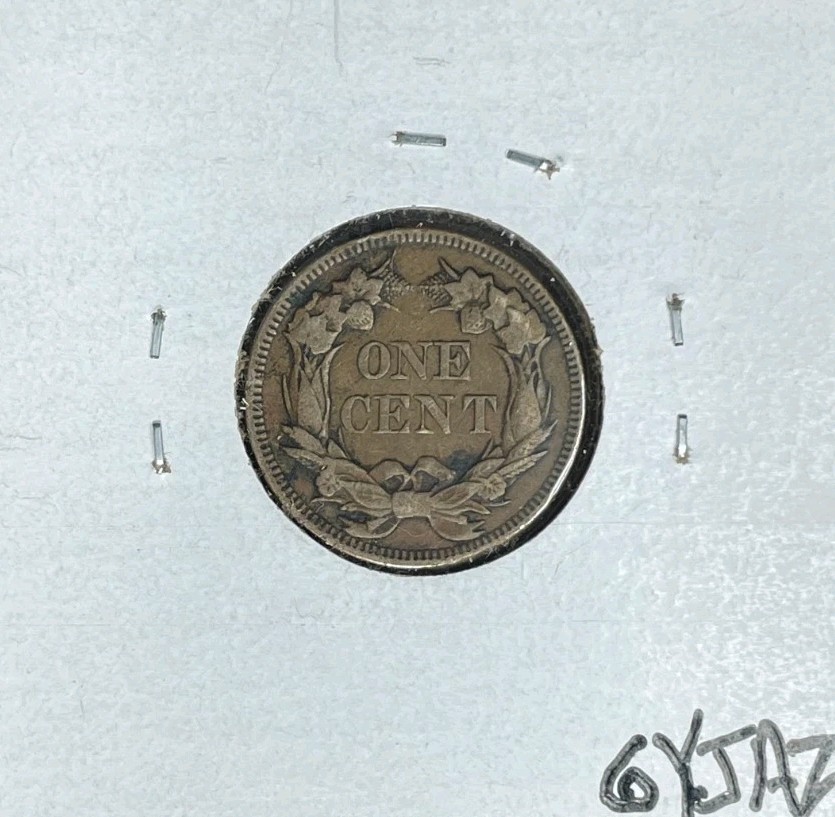 1857 FLYING EAGLE CENT~ XF LAMINATION ERROR ~NICE COIN~