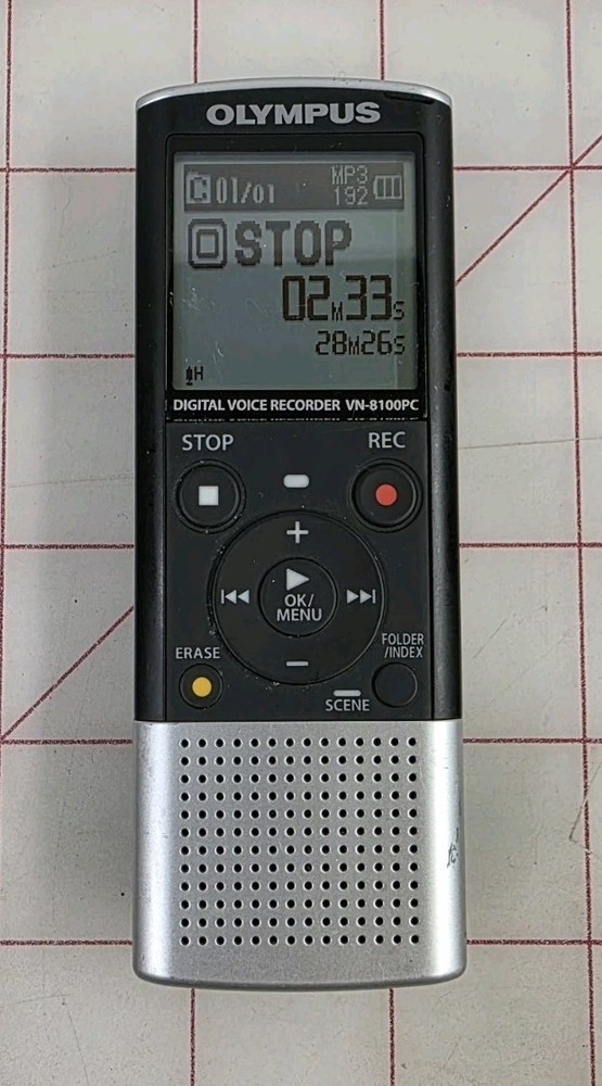 Olympus VN-8100PC Digital Voice Recorder - Tested & Working