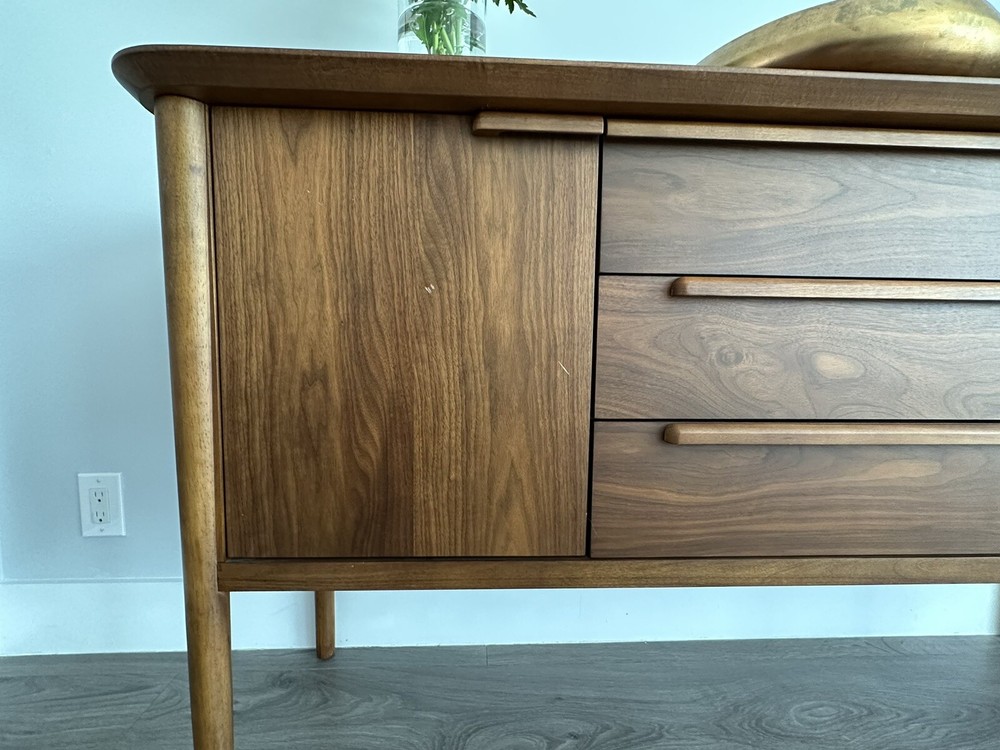 Crate & Barrel Tate Walnut Midcentury Sideboard/Buffet