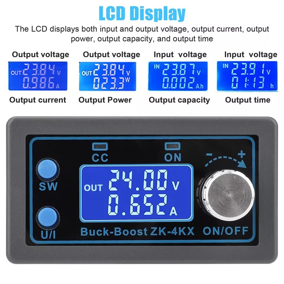 DC Adjustable Step Up Down Buck Boost Power Supply Voltage Regulator LCD Module