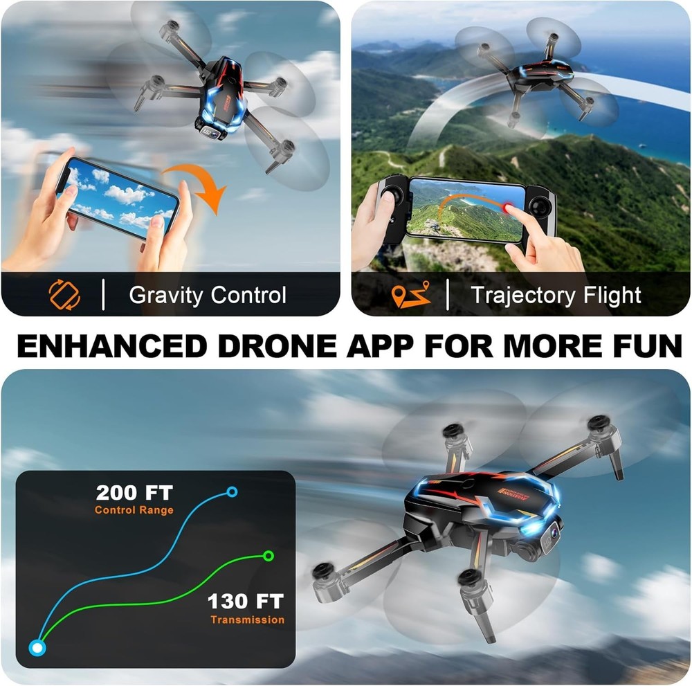 Professional 2K HD FPV Drone for Beginners, 2 Batteries