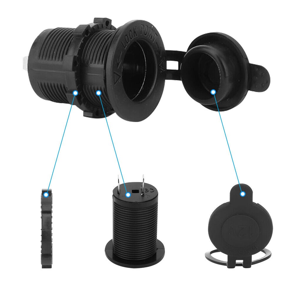 12V Waterproof Car Motorcycle Boat Cigarette Lighter Socket Power Plug Outlet US