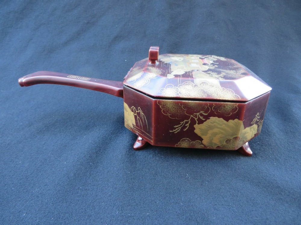 Maruni Japanese laquerware handled box Occupied Japan