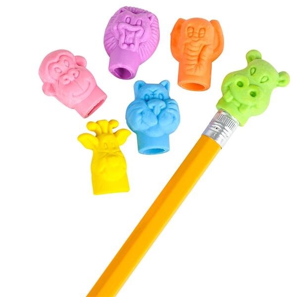 Zoo Animal Pencil Top Erasers - (48 Erasers)