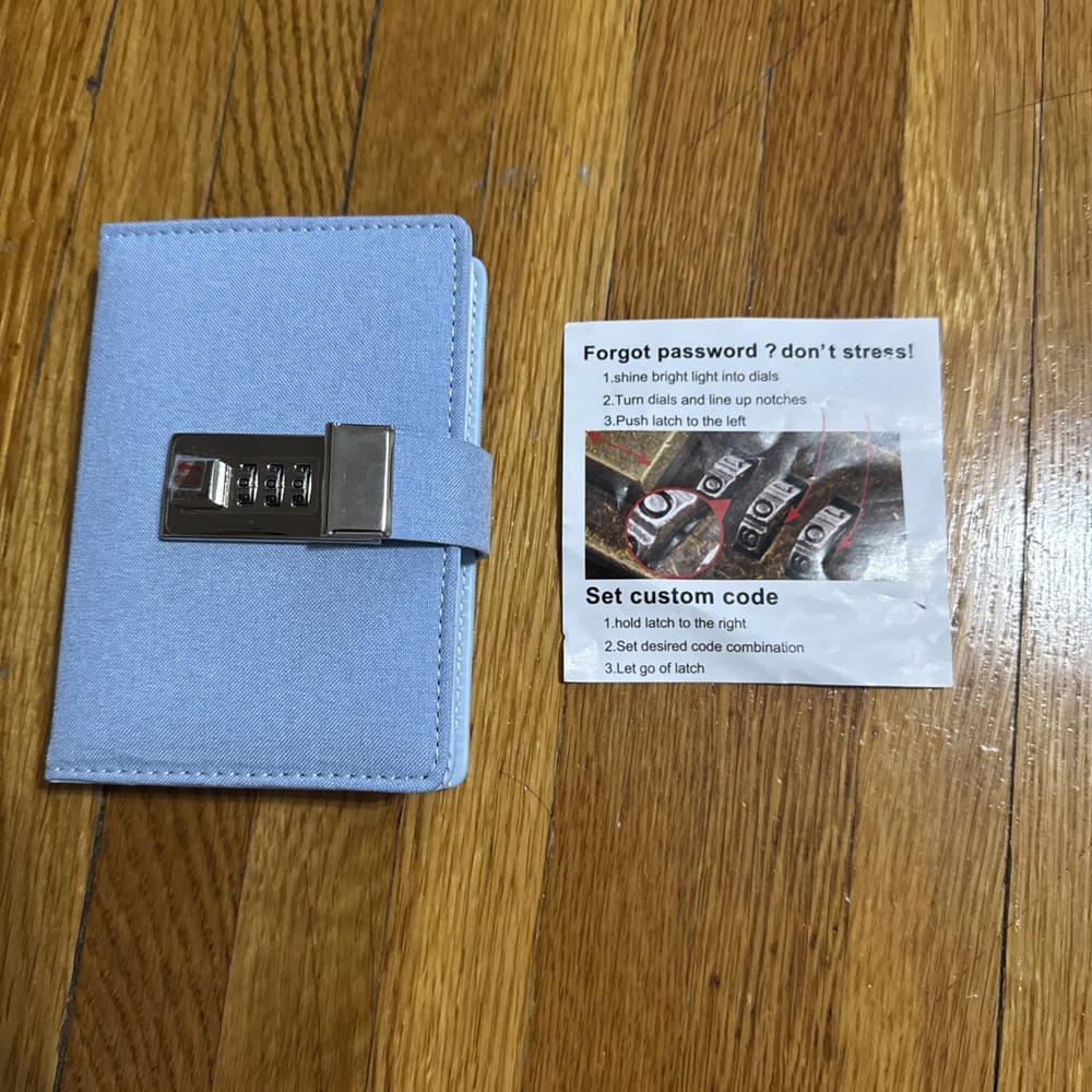 Blue Diary Book With Lock Size 5.5 X 7 Inches