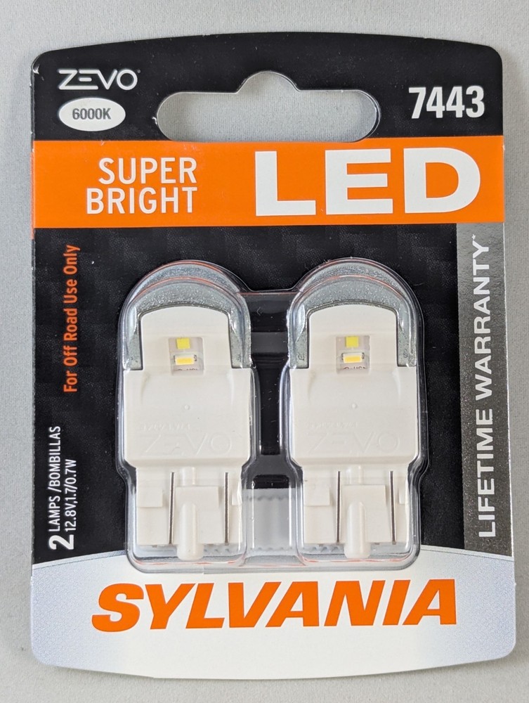 SYLVANIA 7443 T20 ZEVO LED White Bulbs – DRL & Reverse Light Upgrade (2 Pack)