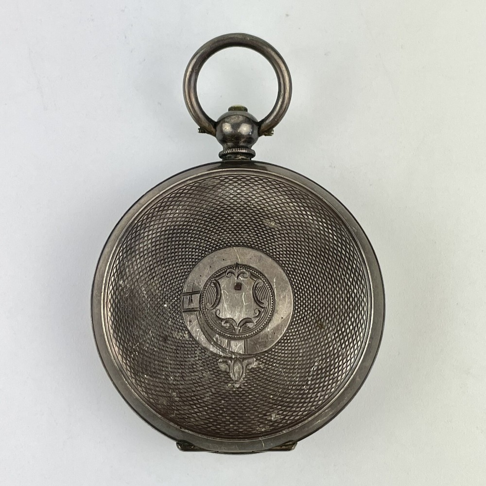 Antique Swiss Solid Silver Cased Pocket Watch 5cm