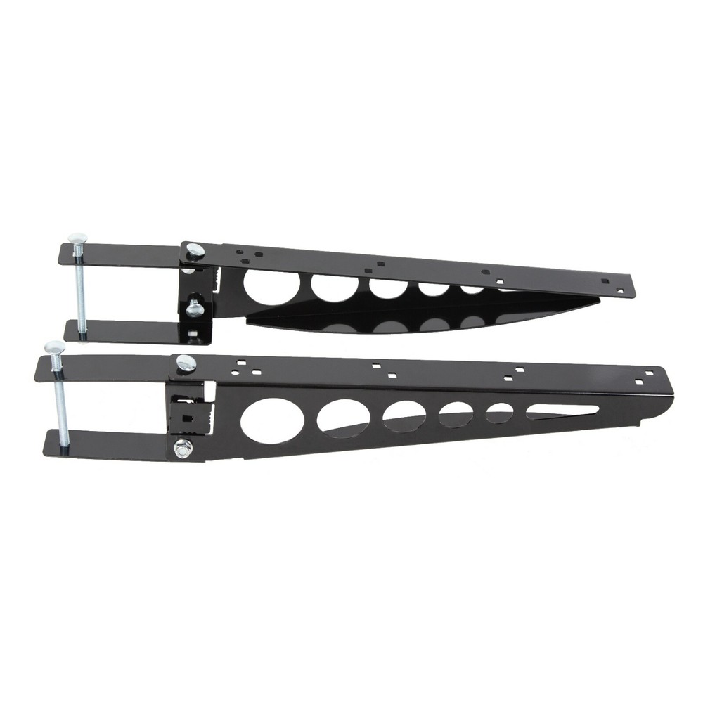 RV 4" Square Rear Bumper Mounted Cargo Box Carrier Support Arms Bracket Black