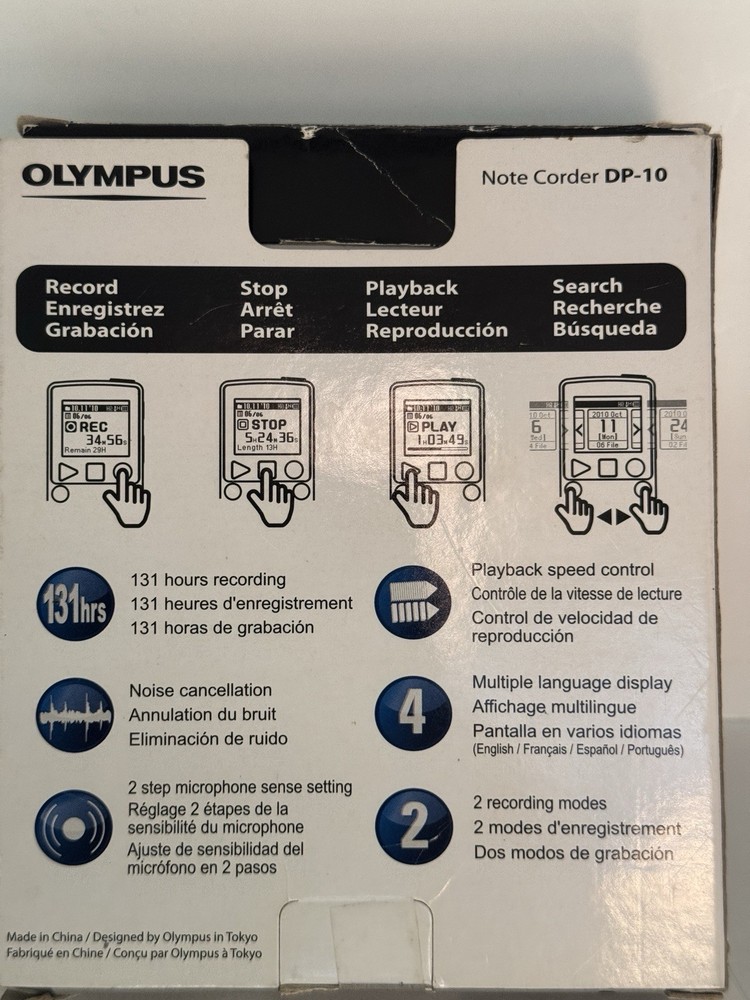 Olympus Note Corder DP-10 Digital Voice Recorder Handheld Speaker New