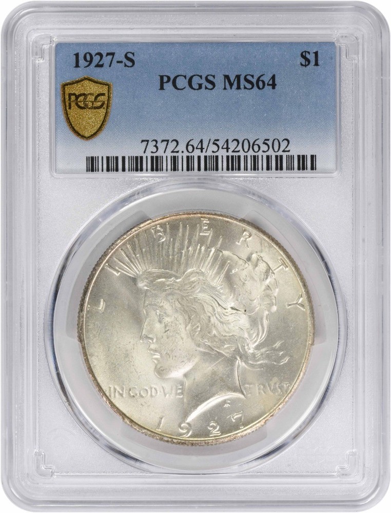 1927-S Peace Silver Dollar MS64 PCGS