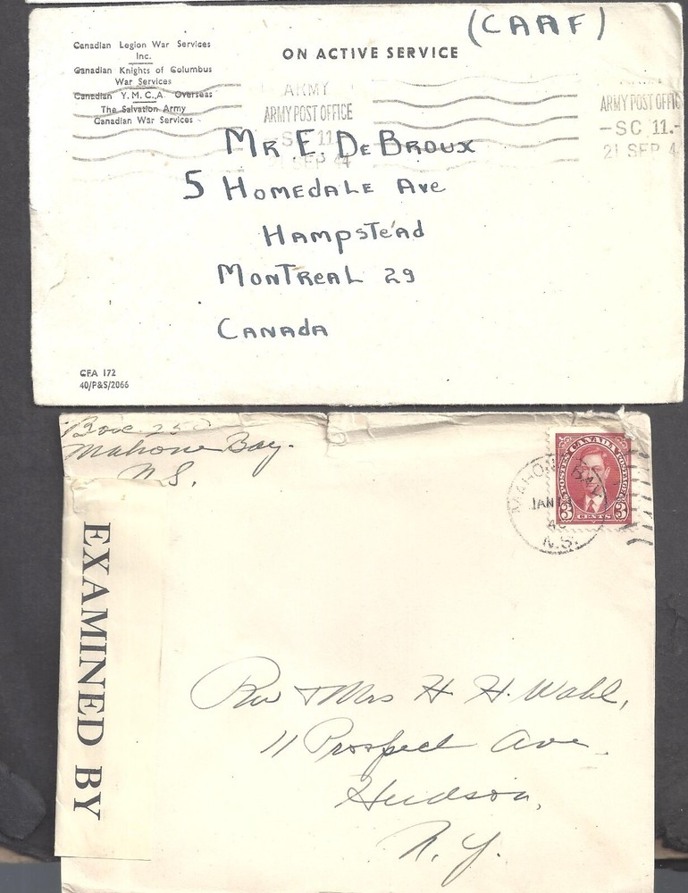 Canada 5 MILITARY COVERS INCLUDING 2 WWII BS32164
