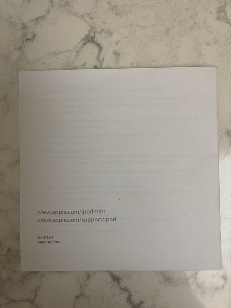 iPod mini Getting Started Instructions Brochure 2004