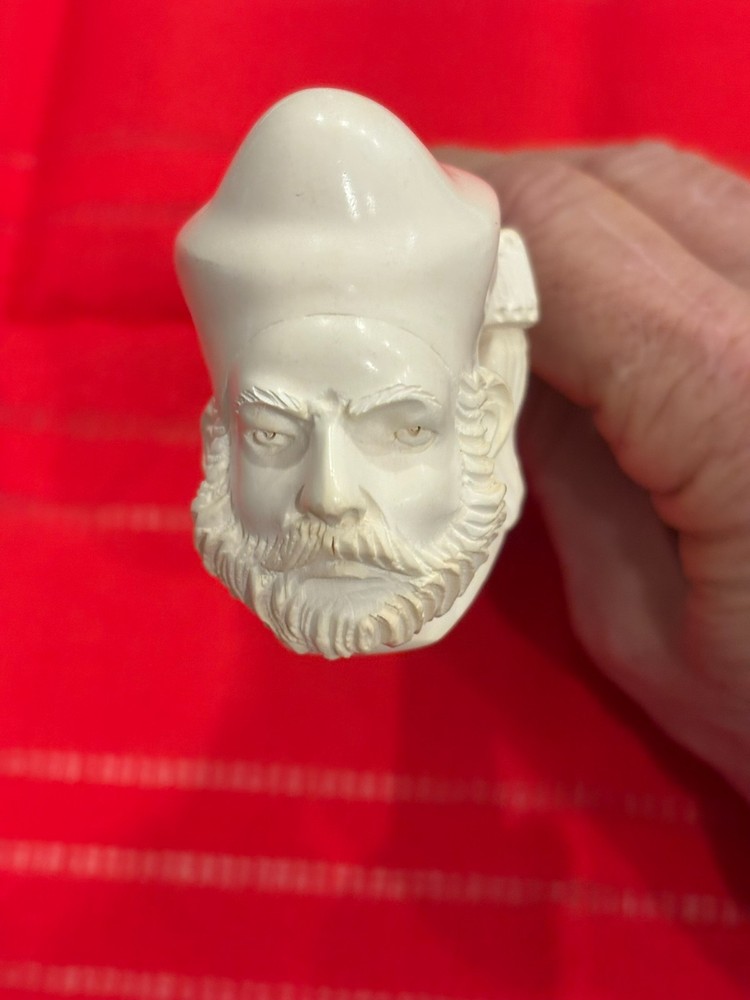 BISHOP UNSMOKED  BLOCK MEERSCHAUM ACRYLIC STEM