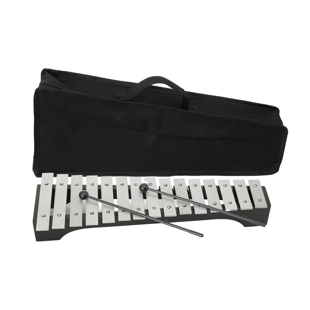 15 Note Percussion Glockenspiel Bell Kit Percussion Xylophone with 2 Mallets