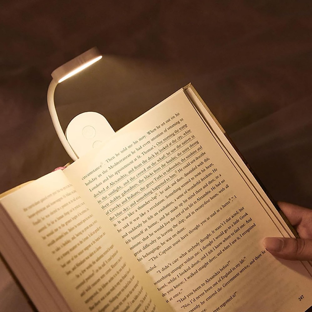 Portable LED Clip-On Reading Light 3 Colors USB Rechargeable