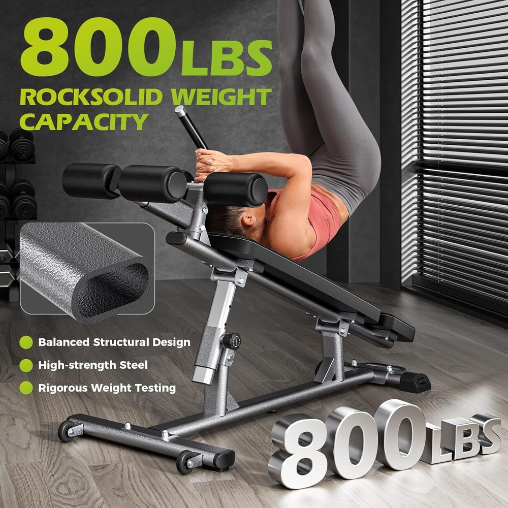 Semi-Commercial Sit-Up Bench with Reverse Crunch Handle for Ab & Core Workout ..