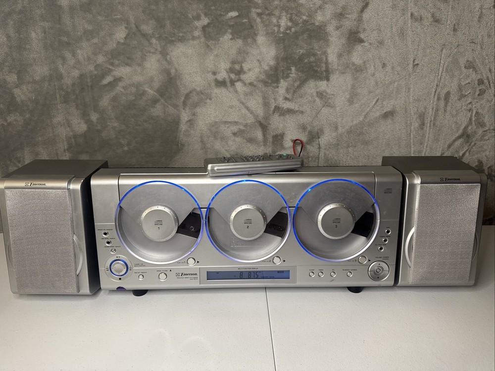 Emerson MS3105 3-Disc CD Player AM/FM Stereo Wall Mountable Tested Working READ