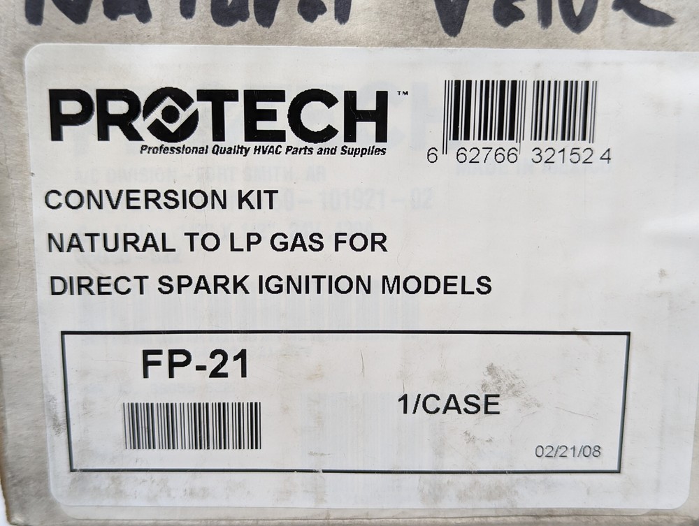 Protech FP-21 Conversion Kit White-Rodgers 36G55 Type 521 Direct Spark Iginition