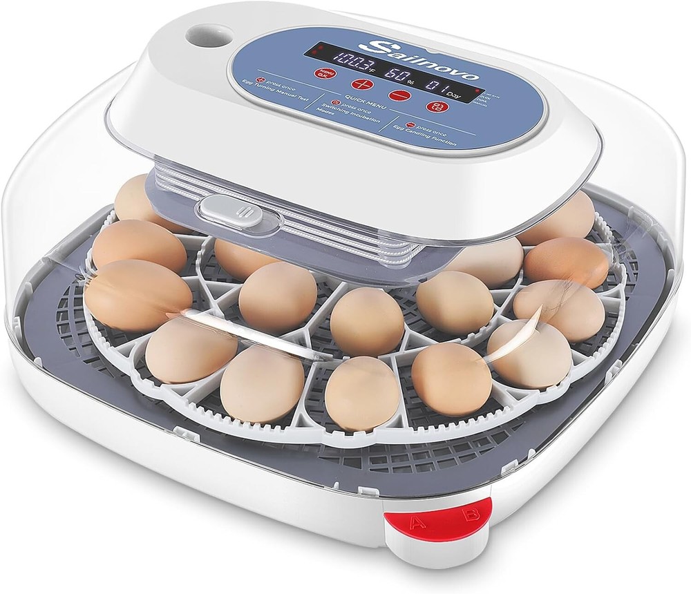 24 Egg Incubator w/ Automatic Egg Turning Temperature Control Humidity Display\