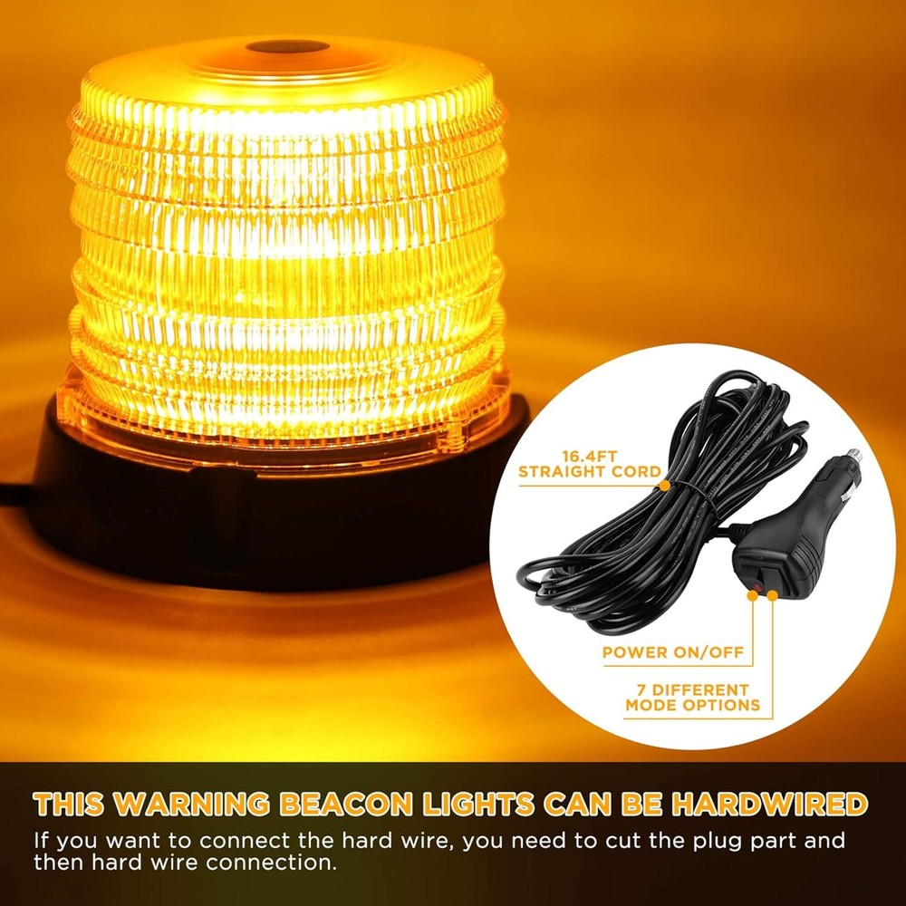 60LED Beacon Strobe light Warning Emergency Light Amber rooftop Small lamps