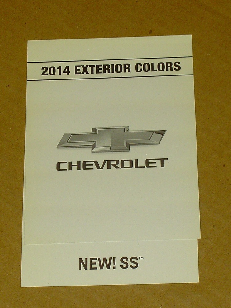 2014 CHEVROLET SS COLOR CHIP CHART BROCHURE MINT!