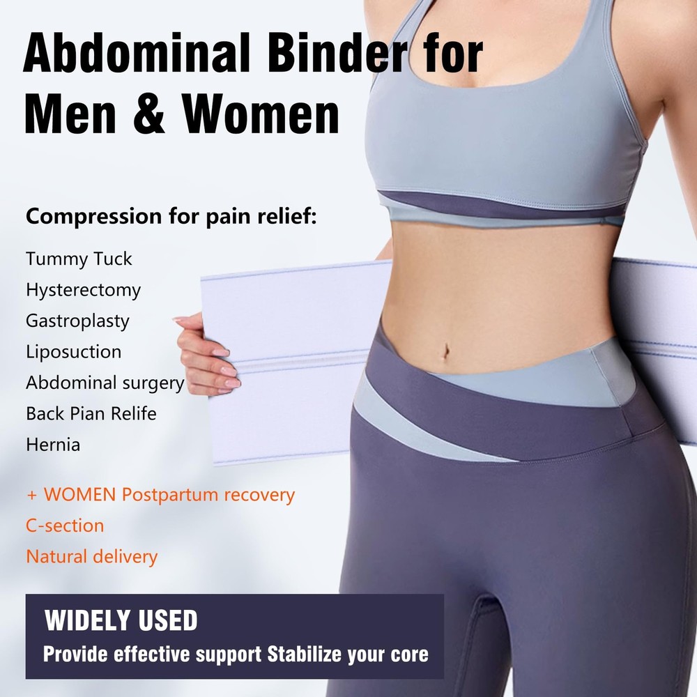 Elastic Universal Post Surgery Abdominal Binder Lower Waist Support Belt, Wid...